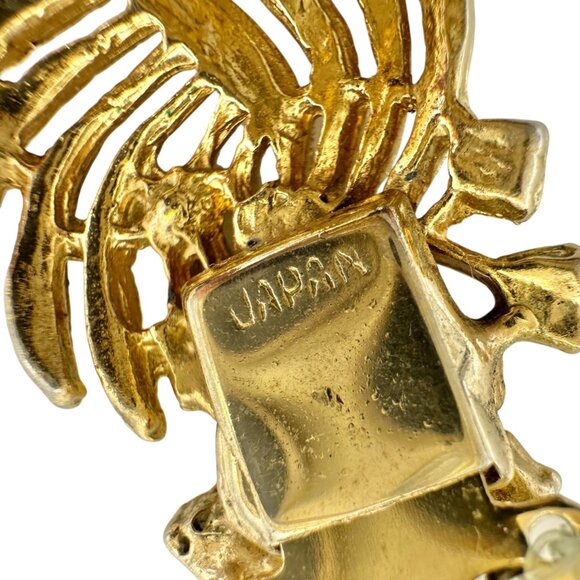 Vintage Triple-Strand Faux Pearl Necklace With Gold-Tone Rhinestone Clasp - Picture 5 of 8